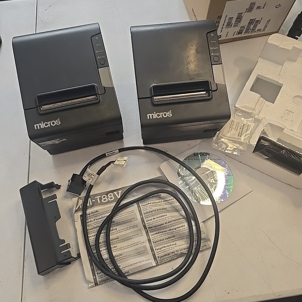 Epson Micros TM-T88V M244A Serial Thermal POS Receipt Printer Lot Of‎ 2